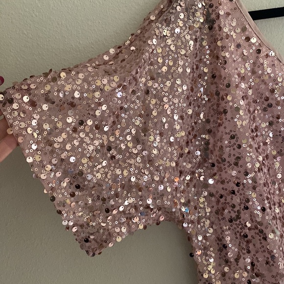 🚨PRICE DROP🚨 Jodi Kristopher Blush Sequined Cocktail Dress Size 1 EUC - Picture 2 of 7
